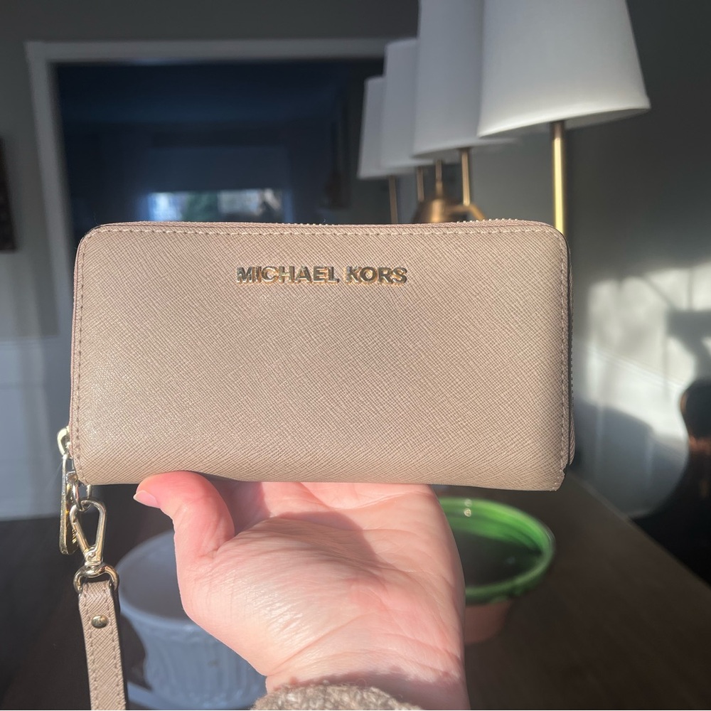 Michael Kors Tan Wallet with Strap